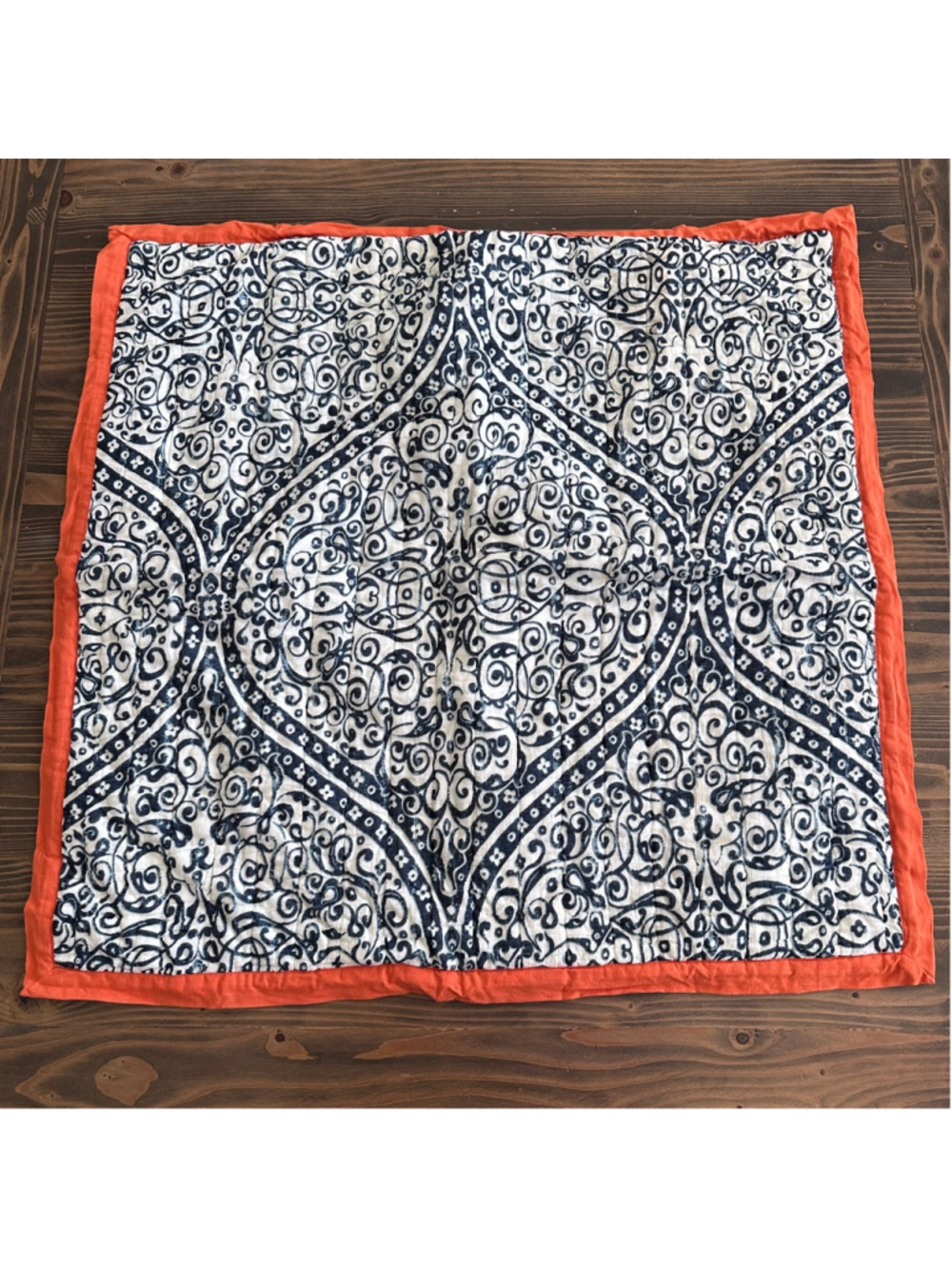 Pottery Barn Euro Sham Blue White Medallion Pillow Cover 26x26